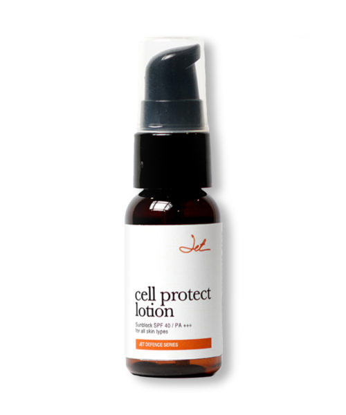 An image showing the Cell Protect Lotion, a sunblock developed by Jet Concepts.