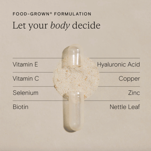 Image shows a bottle of Food-Grown® Complete Beauty Support from Wild Nutrition.