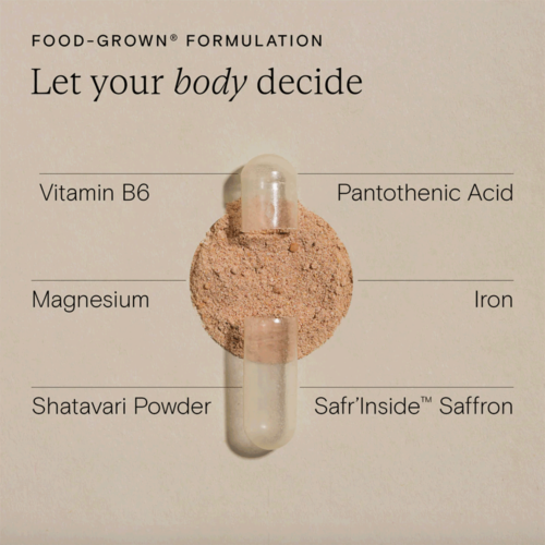 Image shows a bottle of Food-Grown® Perimenopause Complex from Wild Nutrition.